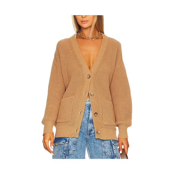 Callahan Sweaters - Callahan Chunky Tan The Cardigan Sweater Size XS